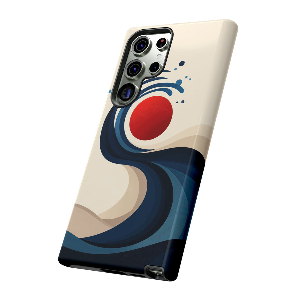 Abstract Wave Samsung Galaxy Case | Red Sun Ocean Art