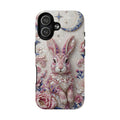 Custodia iPhone "Coniglio Lunare Floreale" Resistente MagSafe | Cover Protettiva Coniglio Boho Rosa