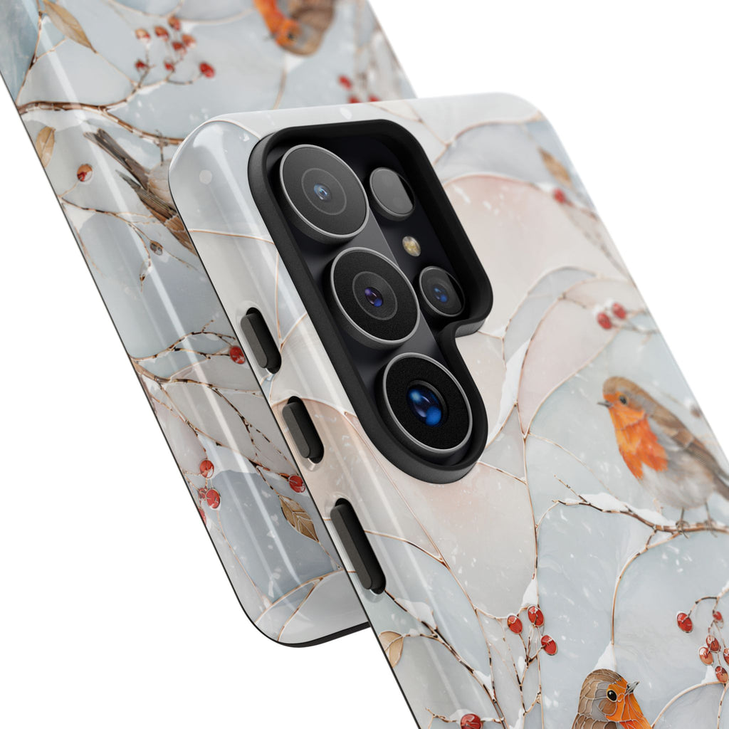 Robin Bird Samsung Galaxy Phone Case | Winter Berries Phone Case