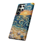 Custodia per Samsung Galaxy Sea Sunset — Onde da spiaggia in stile Van Gogh con conchiglie