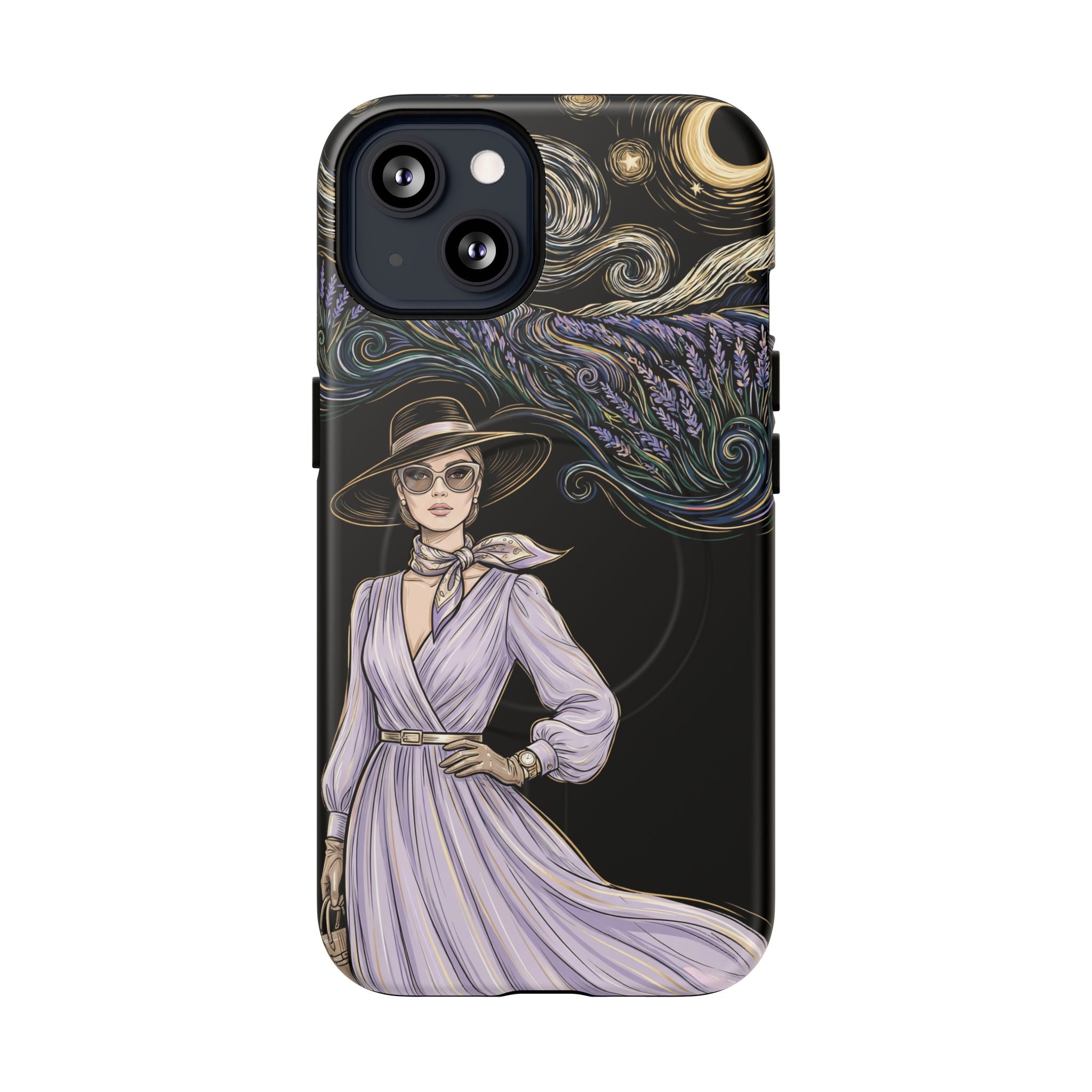 Starry Night Lavender Woman MagSafe iPhone Case | Artistic Protective Tough Case
