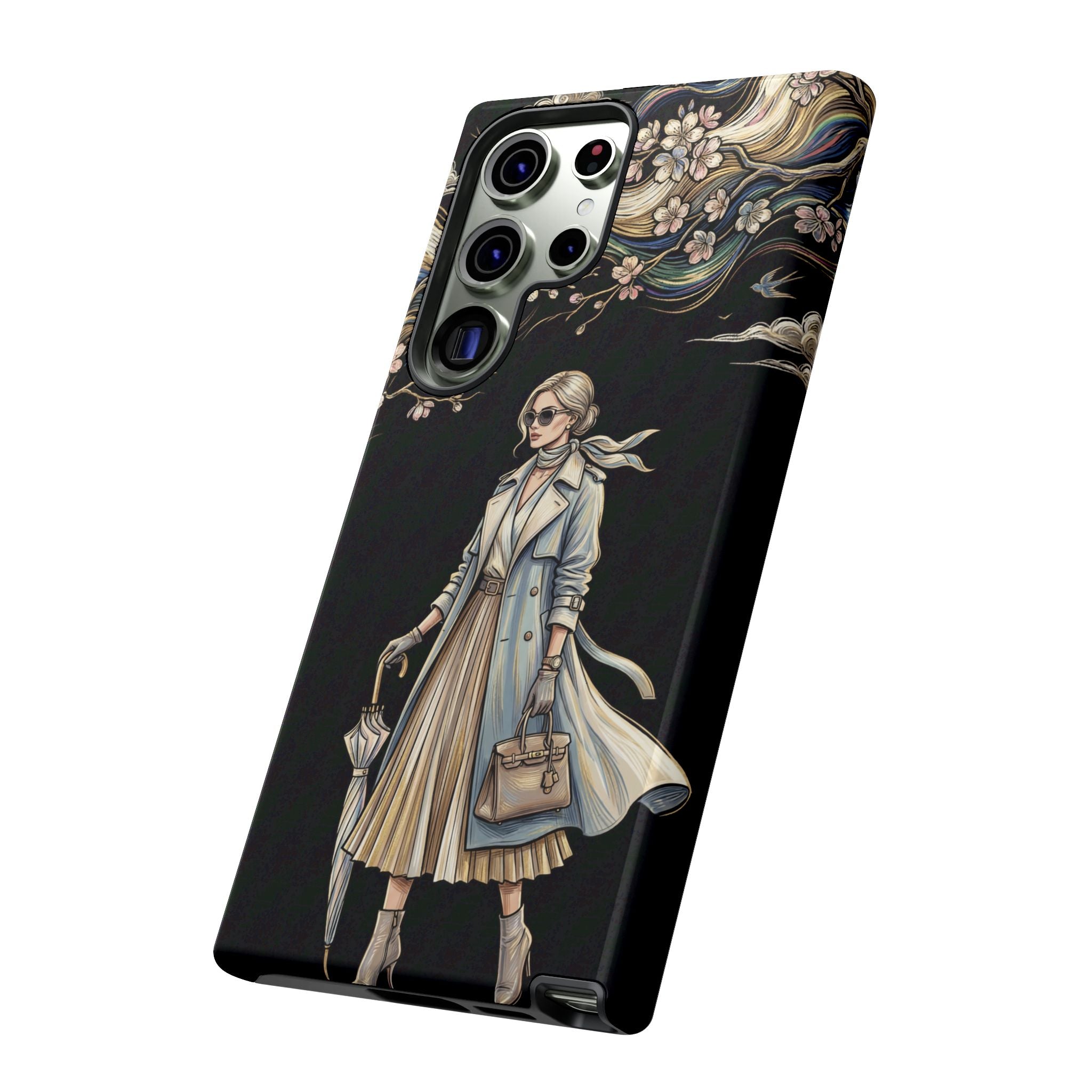 Vintage Chic Samsung Galaxy Phone Case | Stylish Woman Illustration