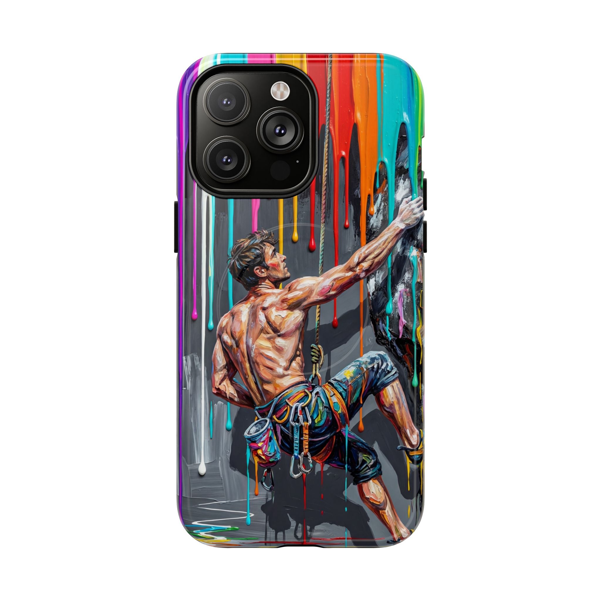 Colourful Rock Climber Art Protective MagSafe iPhone Case