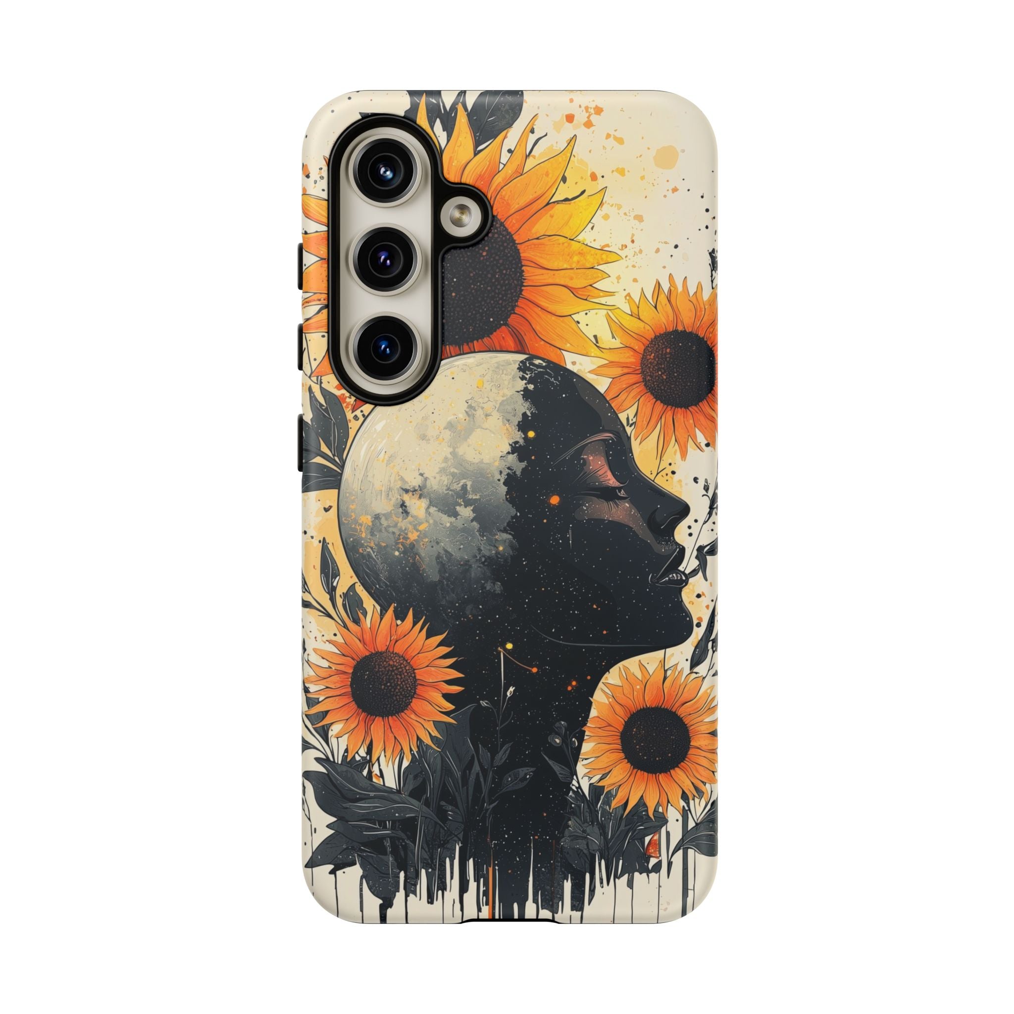 Sunflower Moon Art Samsung Galaxy Case | Floral Celestial
