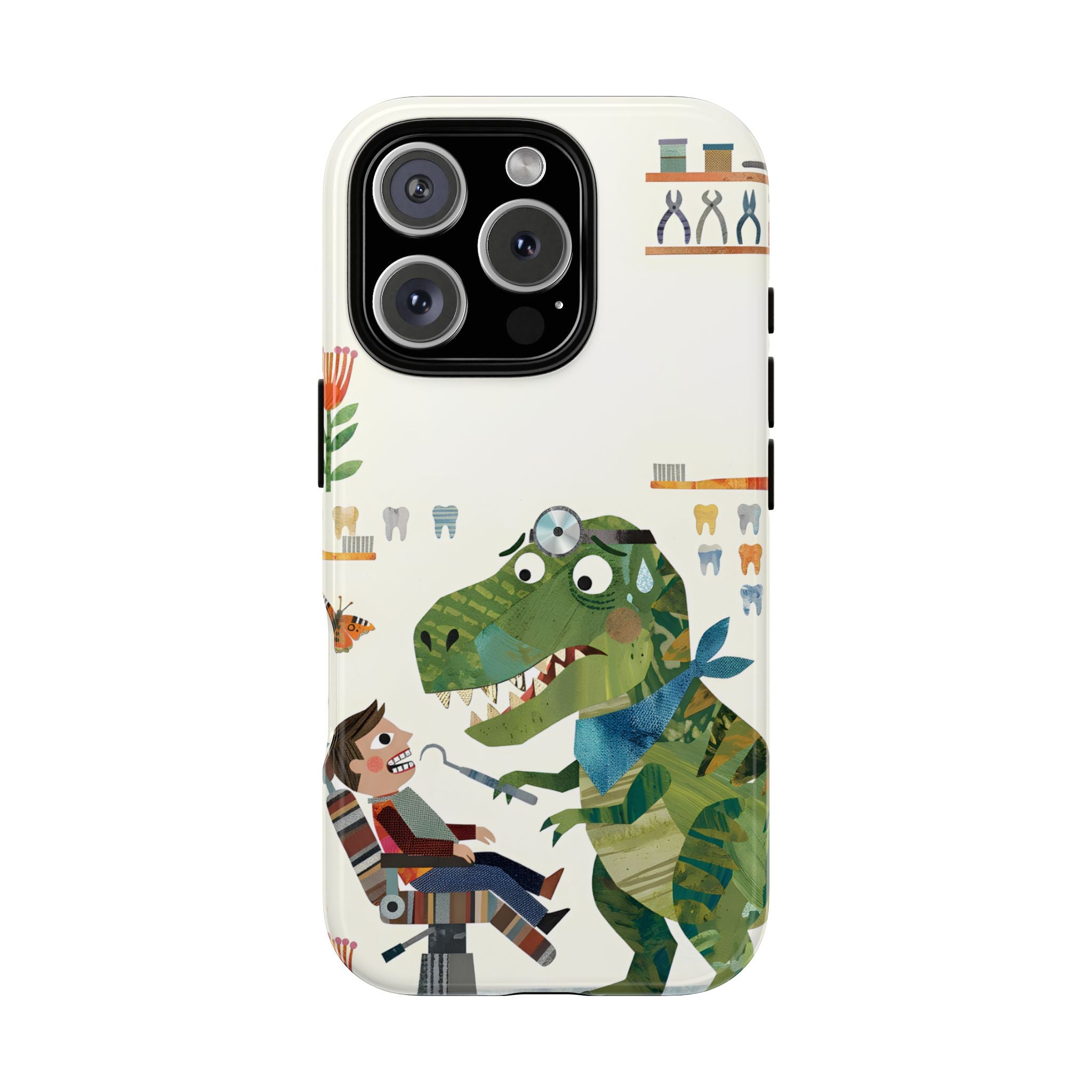 Dinosaur Dentist Tough iPhone Case | Cute Pediatric Dental Cover
