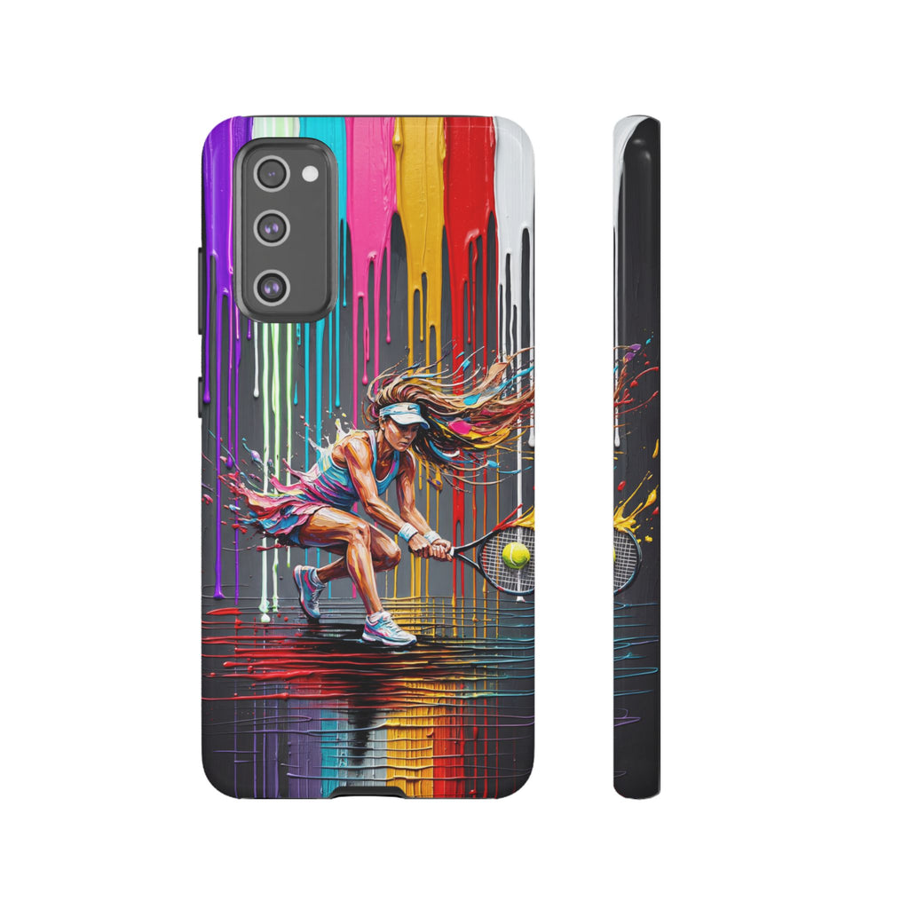 Colour Splash Tennis Samsung Galaxy Phone Case | Vibrant Female Player Art
