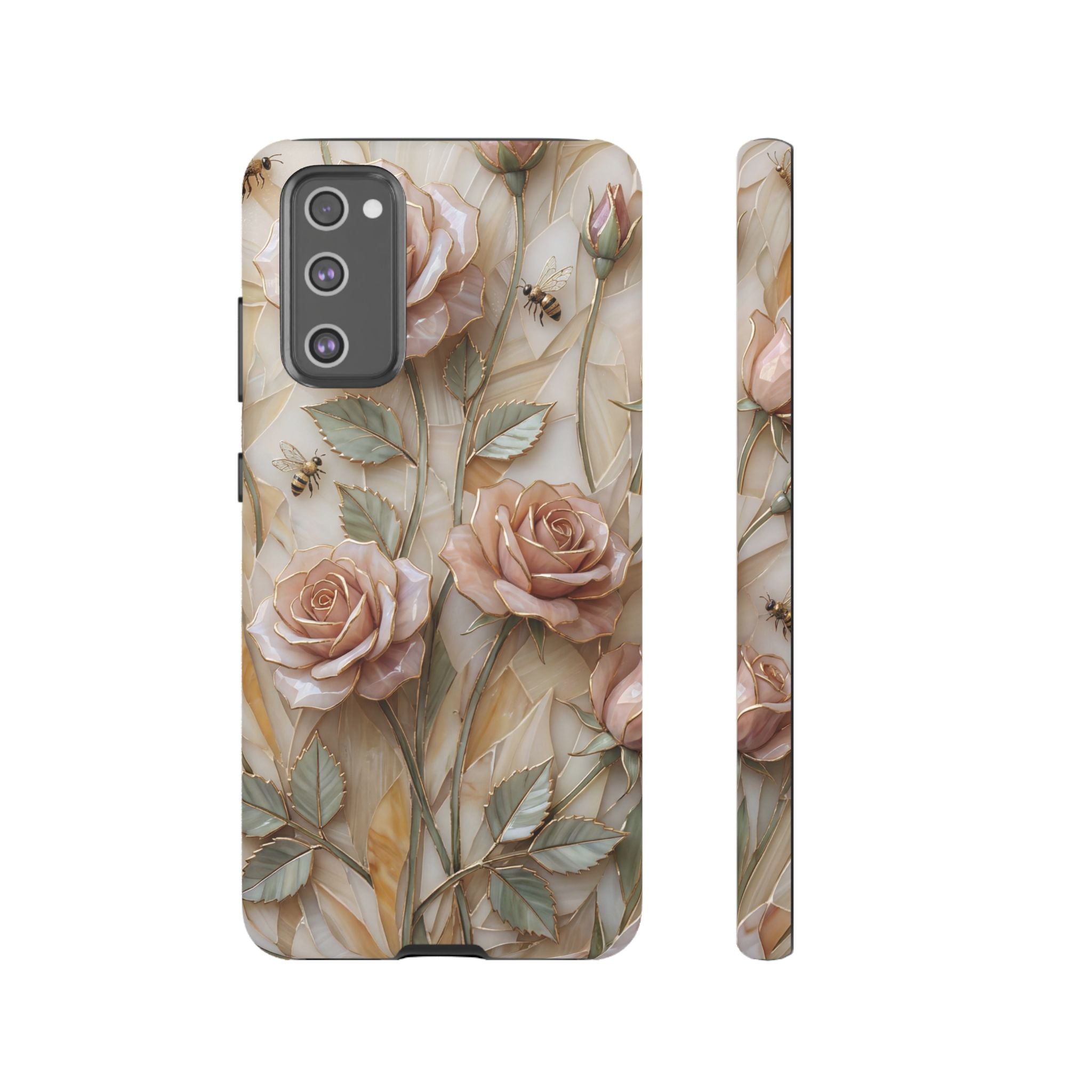 Vintage Blush Rose Floral Tough Samsung Galaxy Protective Cover