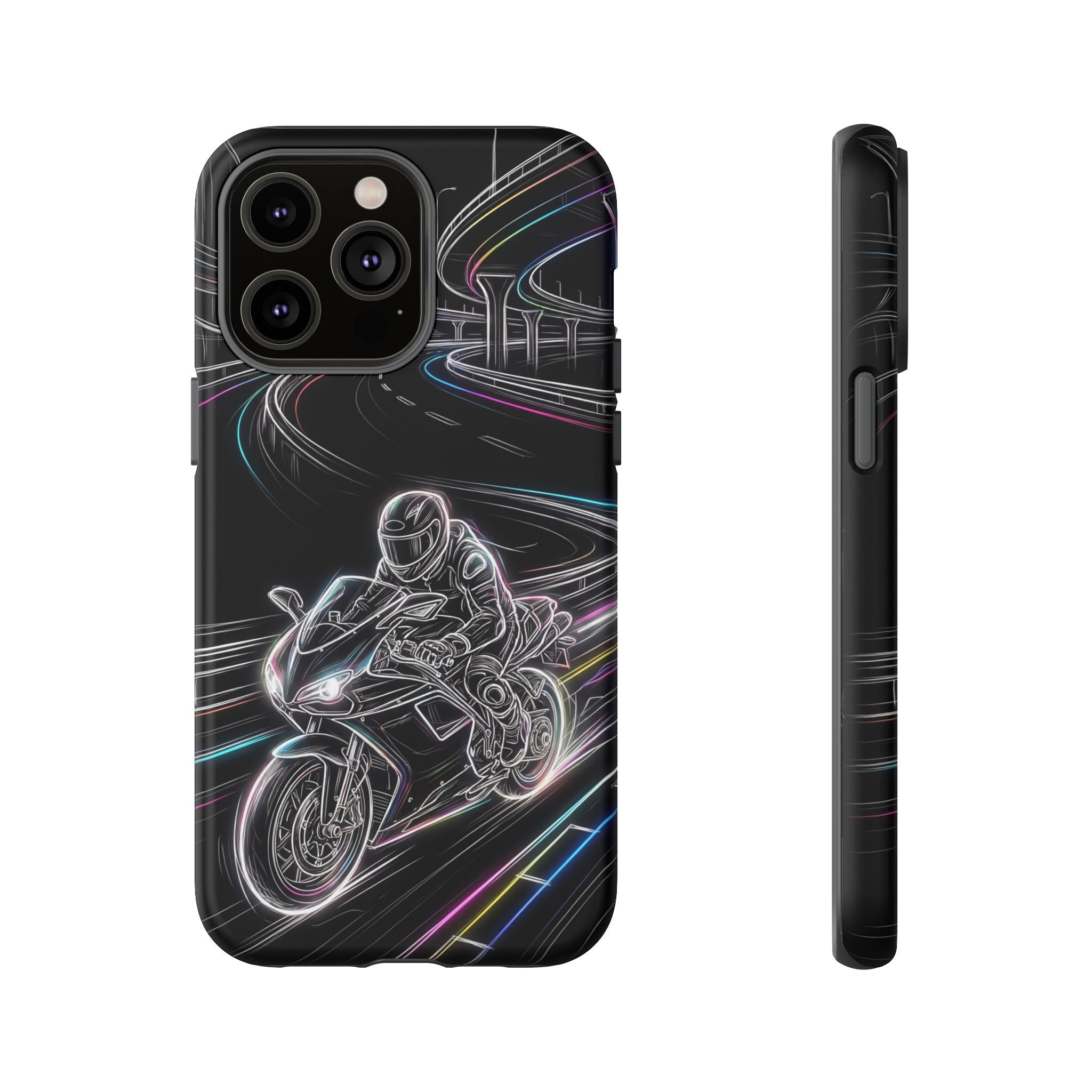 Neon Night Rider iPhone Case | Motorcycle Racing Protective Cover