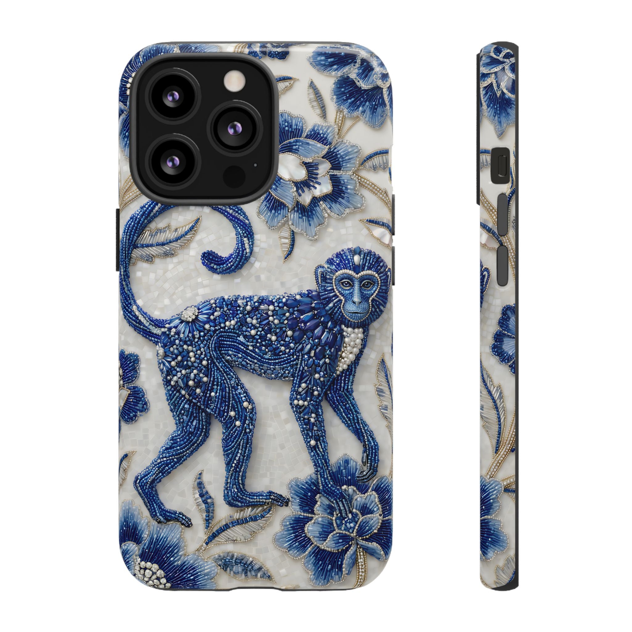 Asian Zodiac Monkey iPhone Case | Blue & White Porcelain Art Protective Case | Year of the Monkey Gift