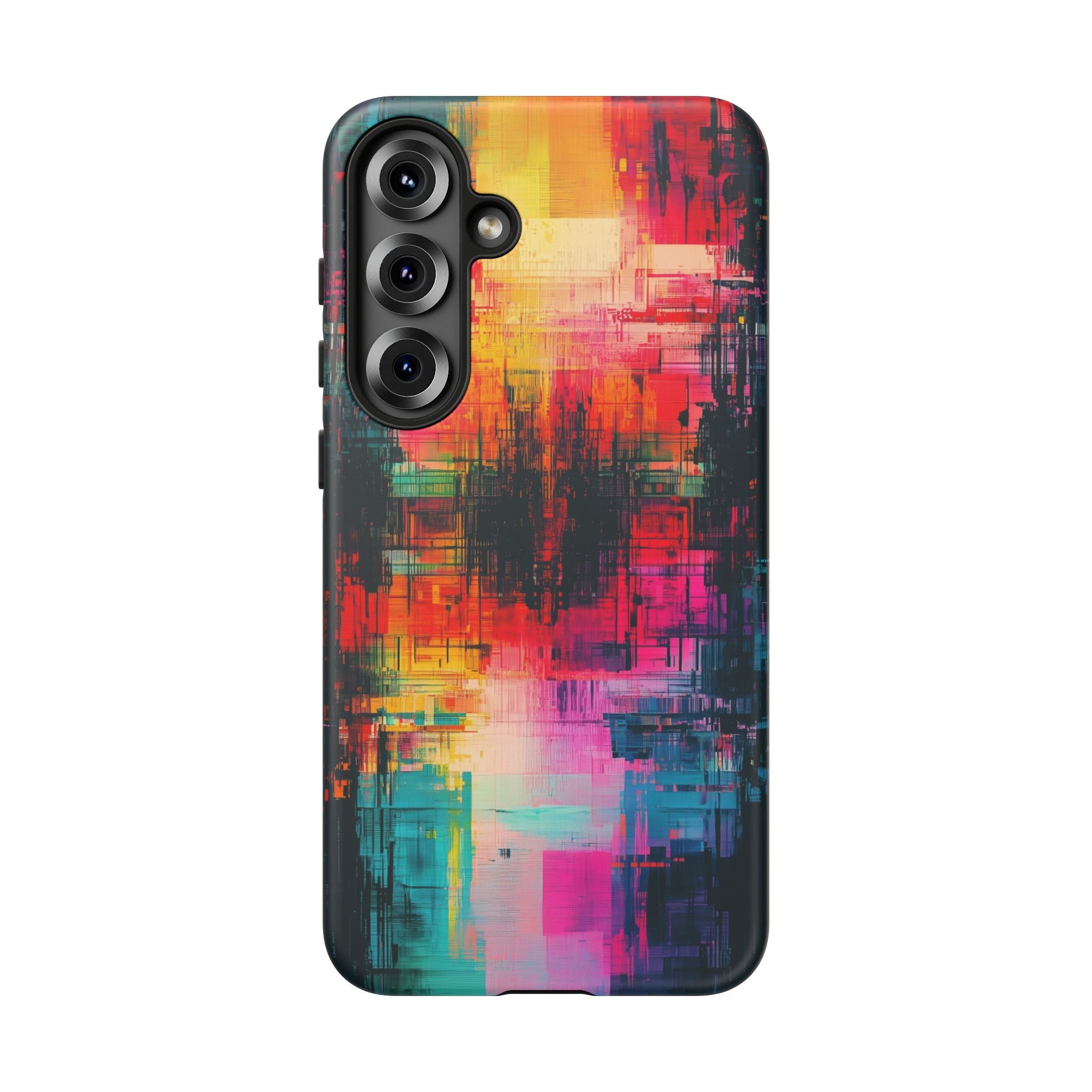 Abstract Neon Glitch Art Tough Samsung Galaxy Case