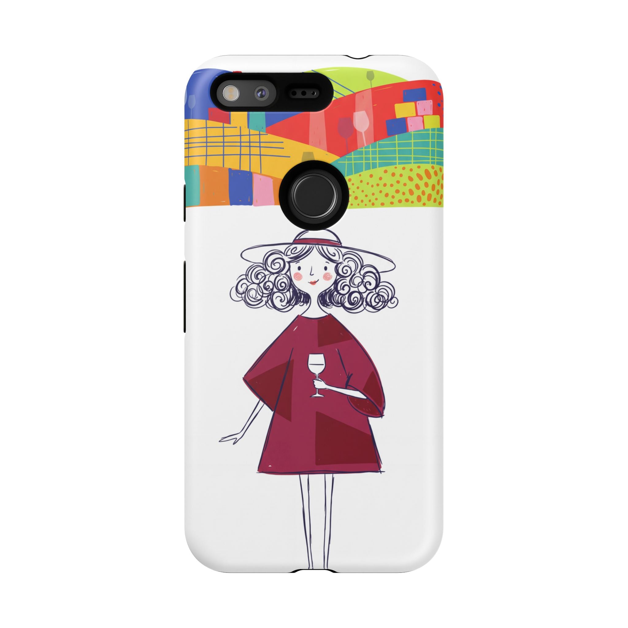 Colourful Artistic Wine Lady Google Pixel Phone Case