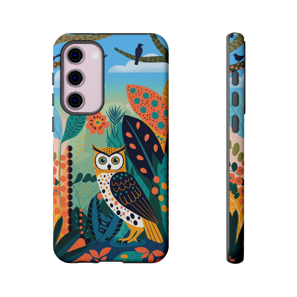 Botanical Forest Colourful Owl Samsung Galaxy Phone Case