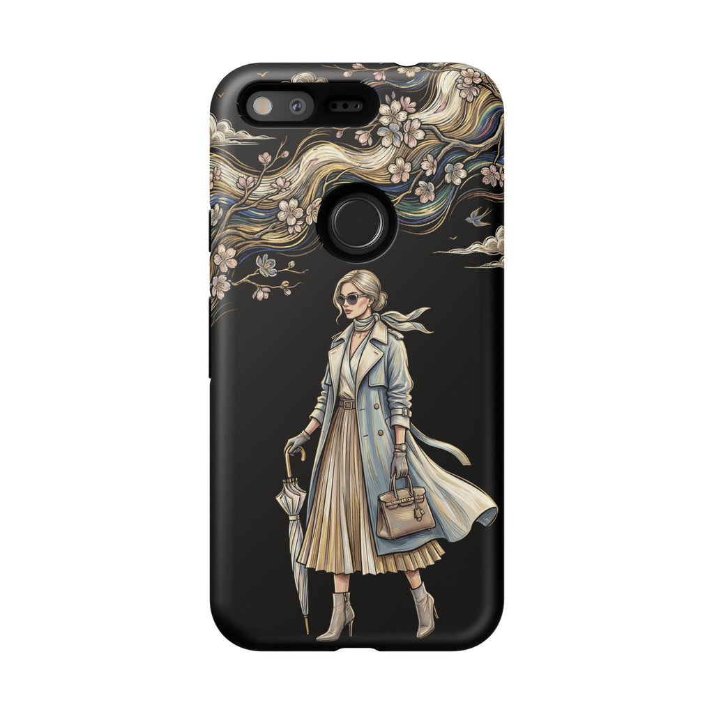 Cover per Google Pixel "Vintage Chic" | Illustrazione Donna Elegante