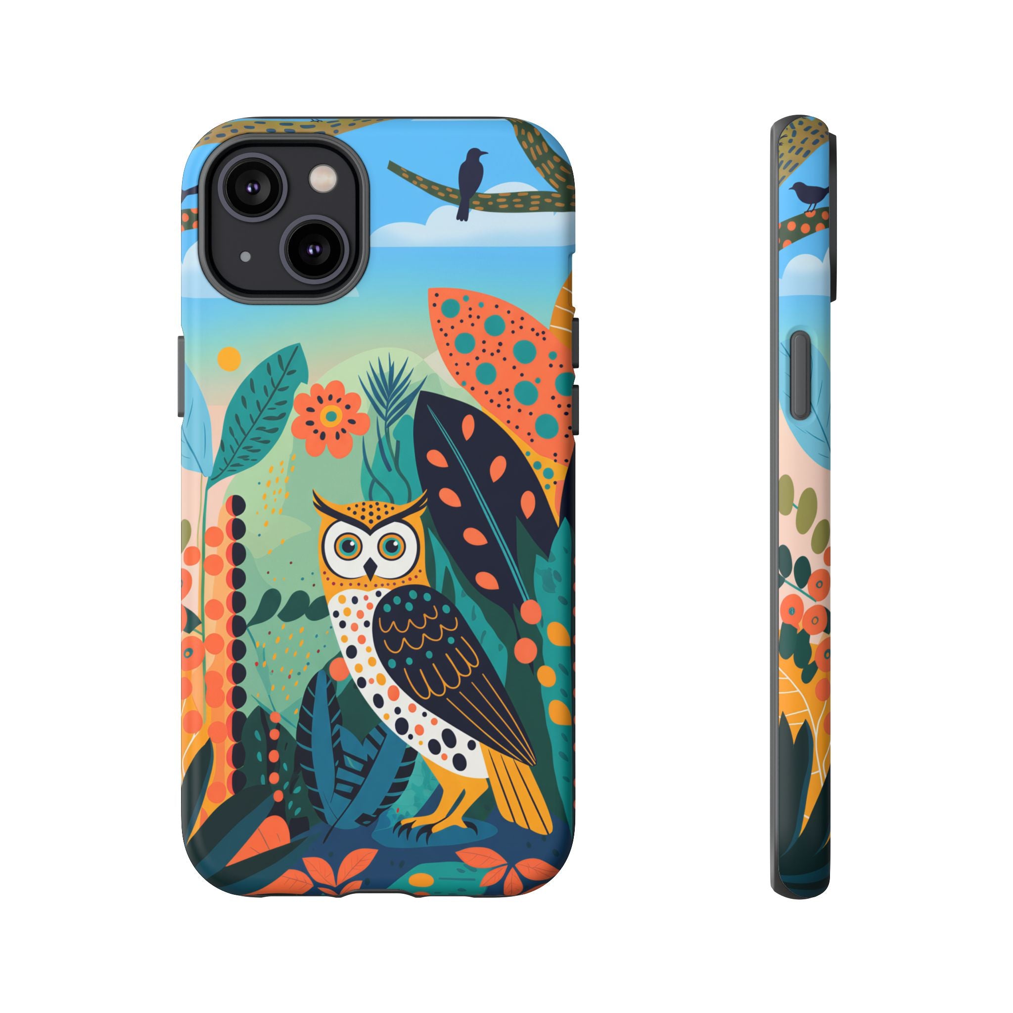 Botanical Forest Colourful Owl iPhone Case