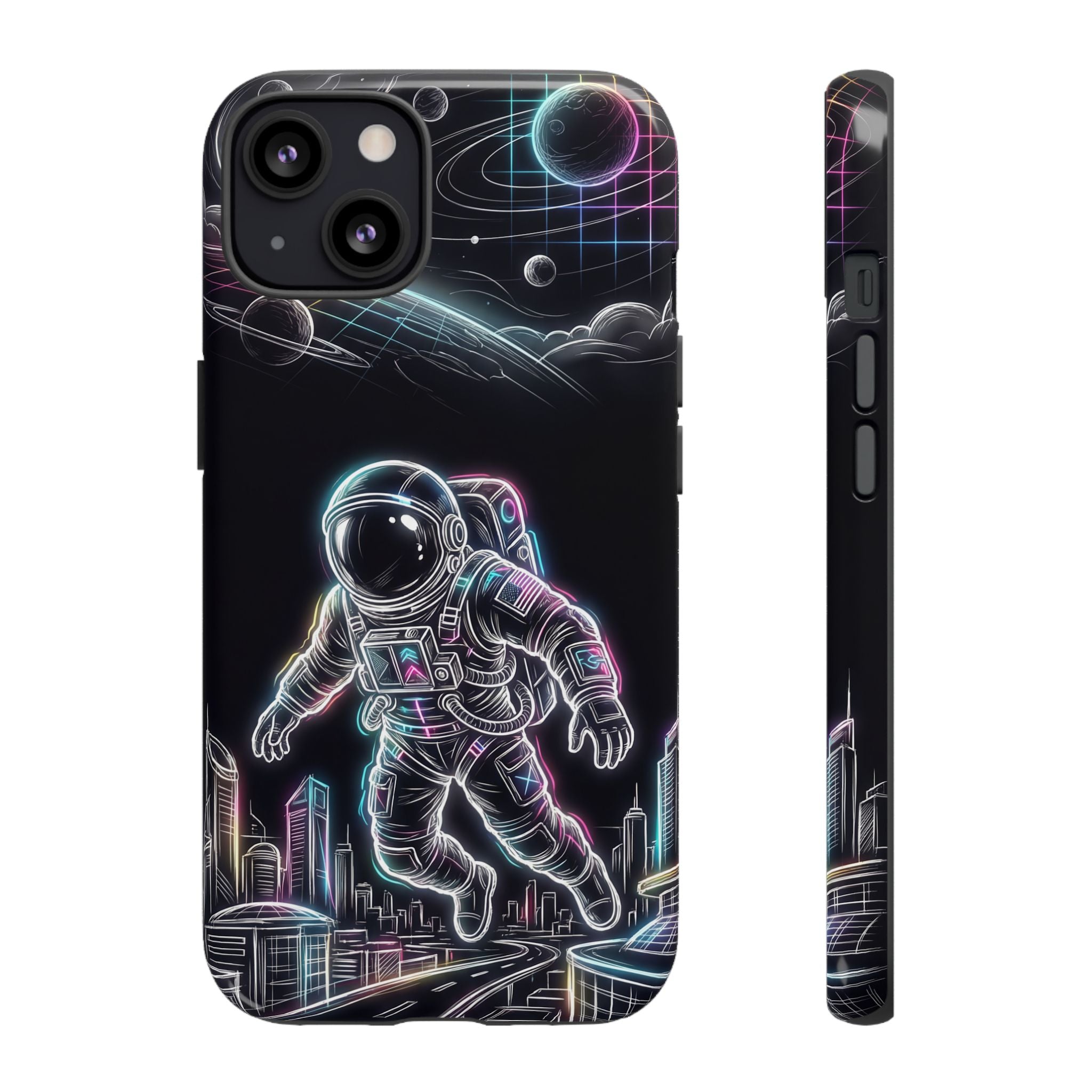Space Explorer Astronaut Neon iPhone Case