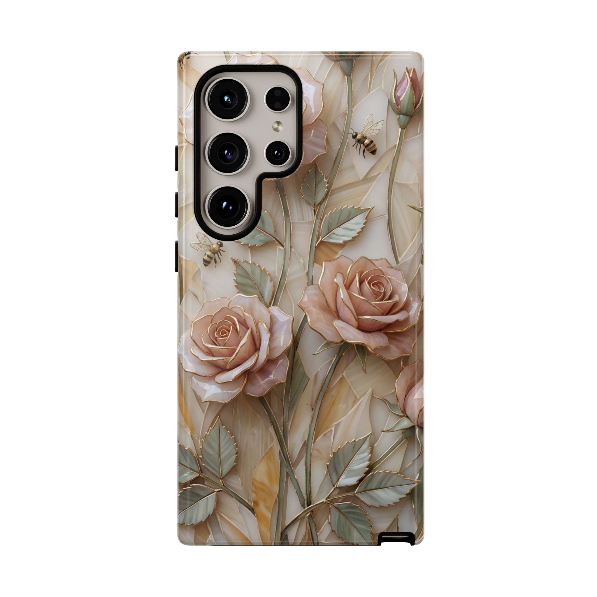 Vintage Blush Rose Floral Tough Samsung Galaxy Protective Cover