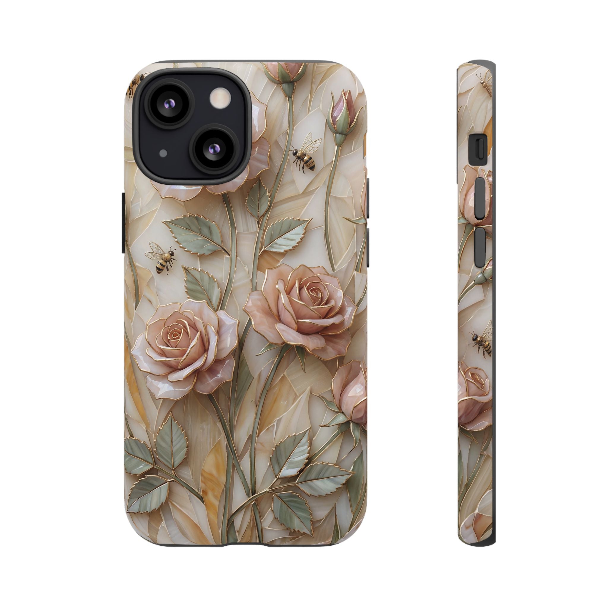 Vintage Blush Rose Floral Tough iPhone Protective Cover