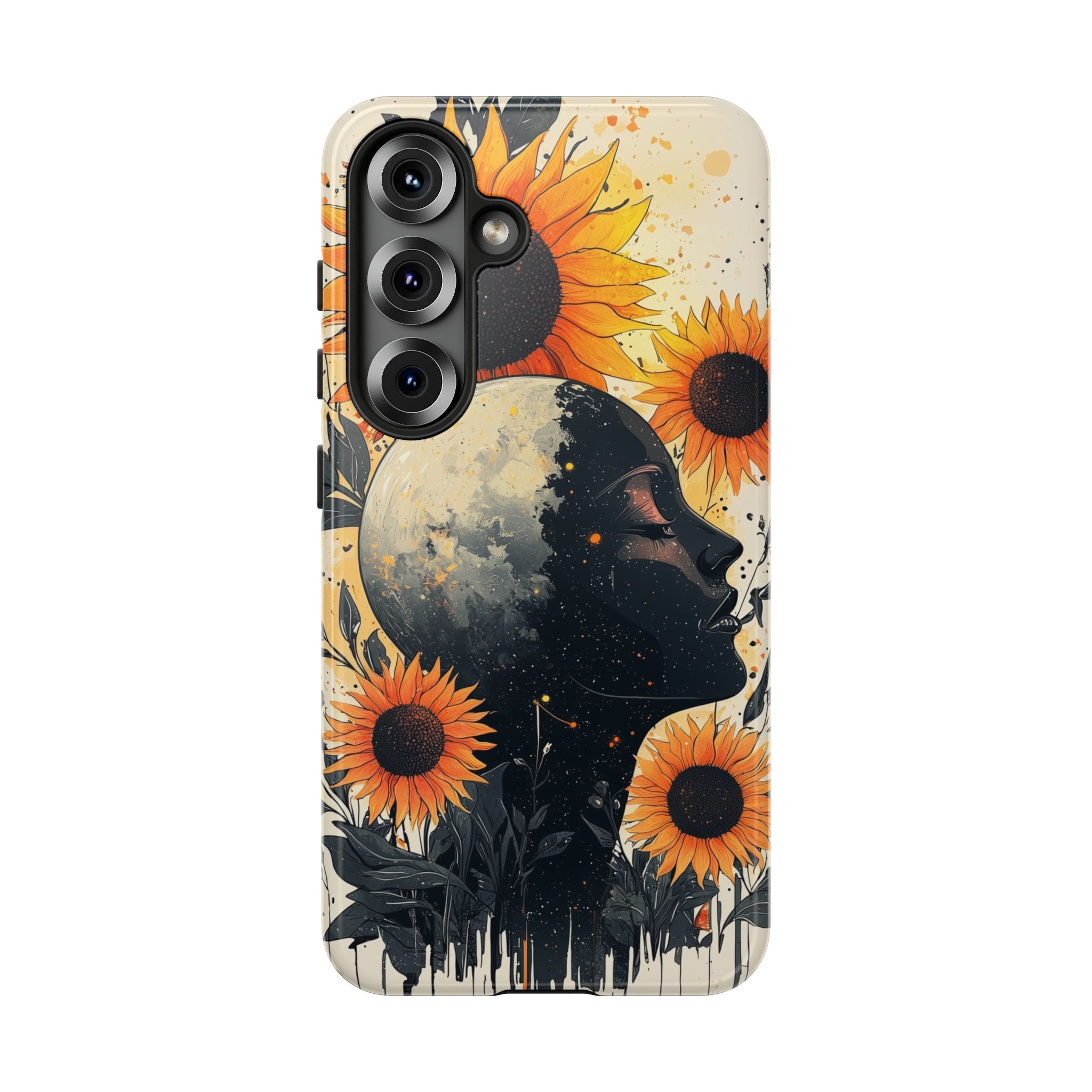 Sunflower Moon Art Samsung Galaxy Case | Floral Celestial