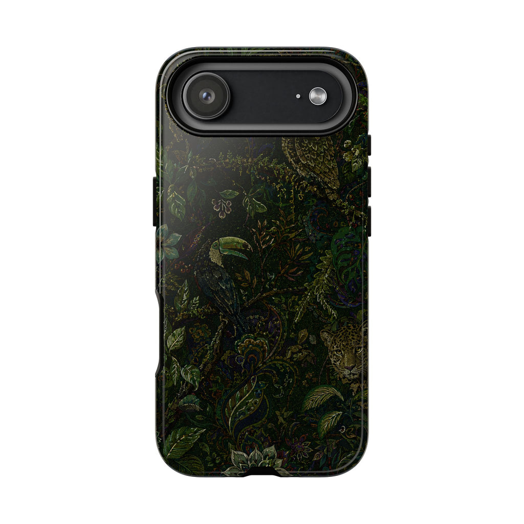 Dark Botanical Tough iPhone Case | Moody Forest Owl Cover