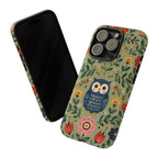 Floral Owl Tough iPhone Case | Cute Botanical Protective Cover