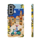 Mediterranean Scooter Samsung Galaxy Phone Case | Coastal Lemon Grove Design