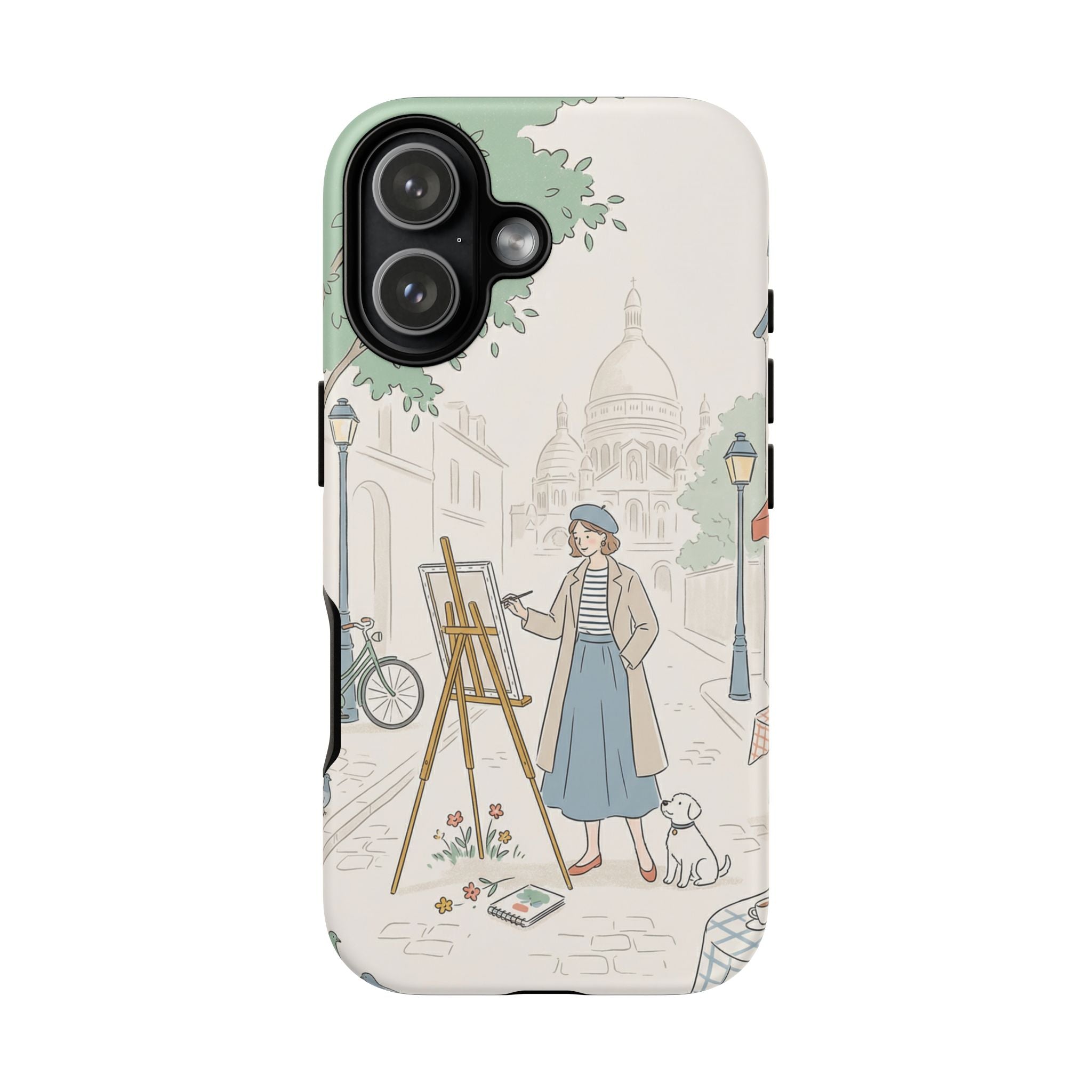 Artist in Paris iPhone Case | Vintage Painter Street Scene Protective Cover