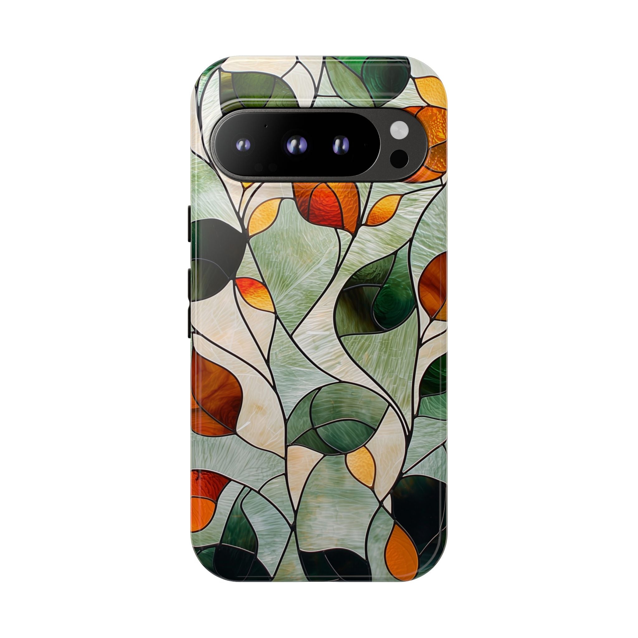 Autumn Stained Glass Leaf Google Pixel Case