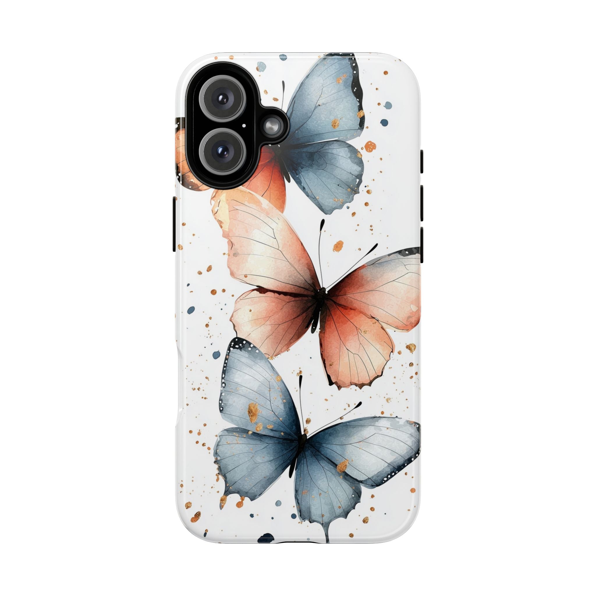 Watercolour Blue & Peach Butterfly Tough iPhone Case