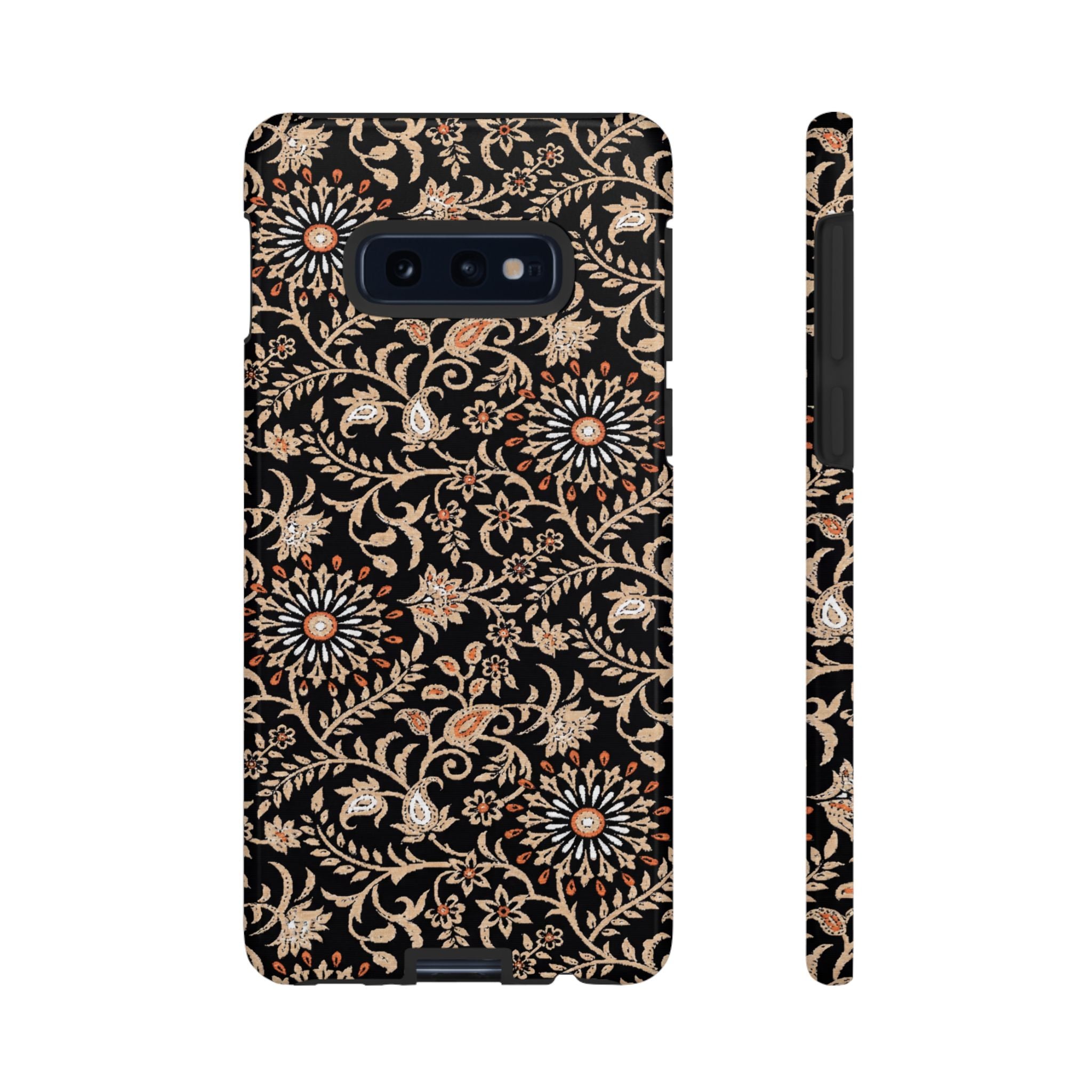 Batik Floral Black Ornate Daisies Tough Samsung Galaxy Case