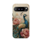 Peacock & Rose Google Pixel Phone Case | Vintage Floral Phone Case