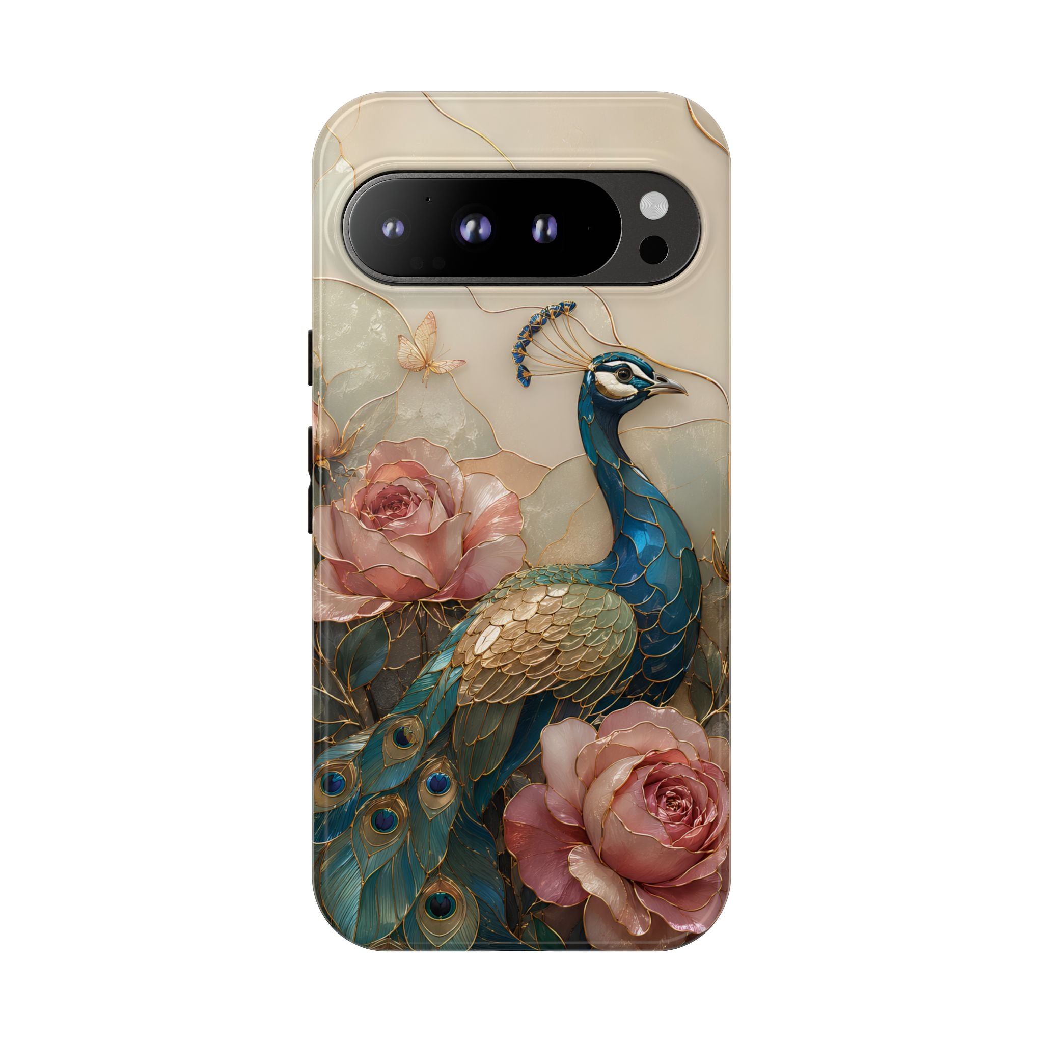 Peacock & Rose Google Pixel Phone Case | Vintage Floral Phone Case