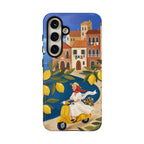 Lemon Coast Scooter Samsung Galaxy Phone Case | Mediterranean Vespa Travel Designn