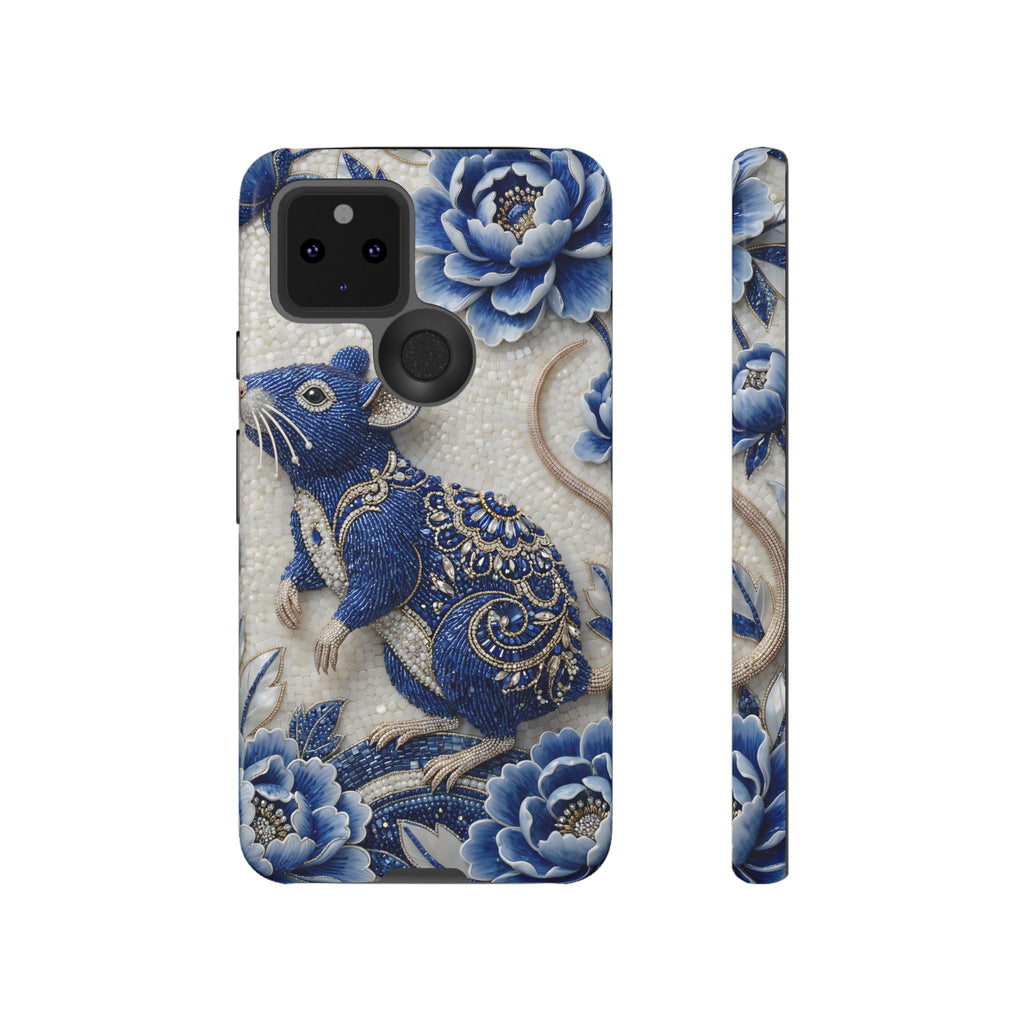 Asian Zodiac Rat Google Pixel Phone Case | Blue & White Porcelain Art Slim Protective iPhone Case | Year of the Rat Gift