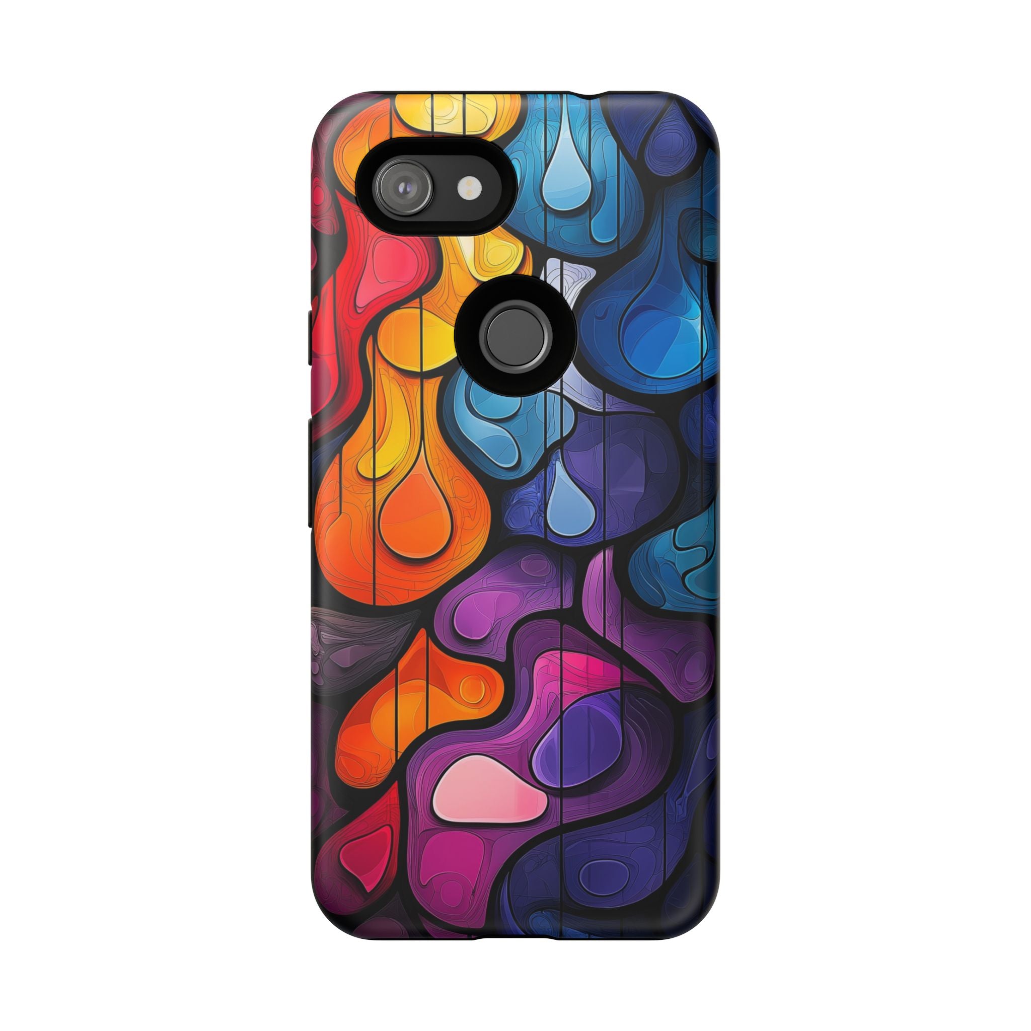 Abstract Colourful Drop Google Pixel Case — Vibrant Stained-Glass