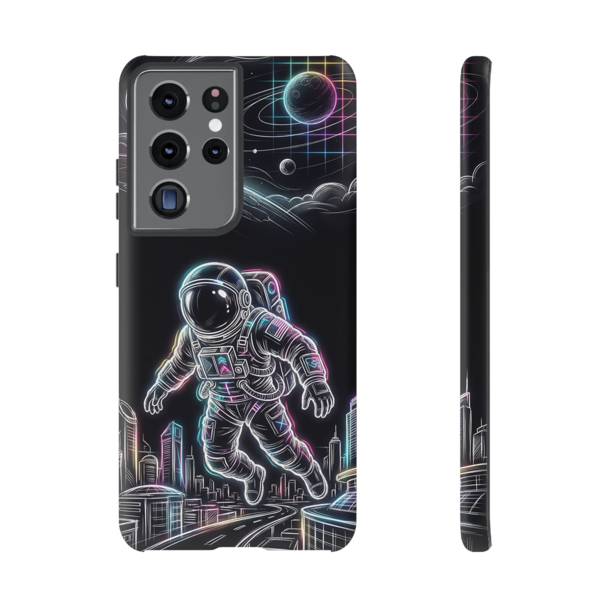 Space Explorer Astronaut Neon Samsung Galaxy Phone Case