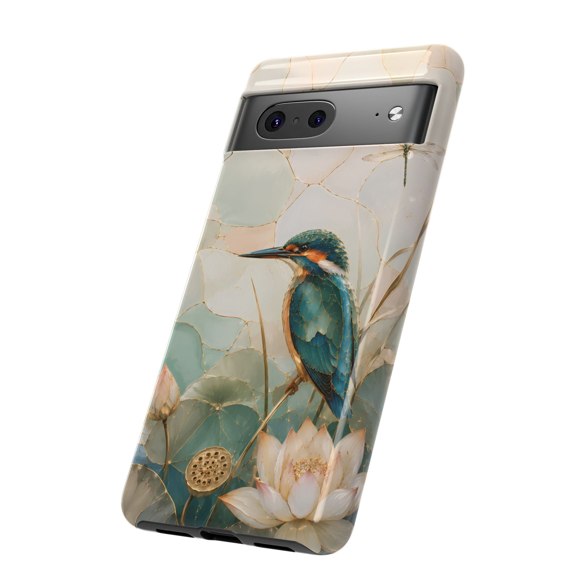 Kingfisher Google Pixel Phone Case | Lotus Flower Phone Case