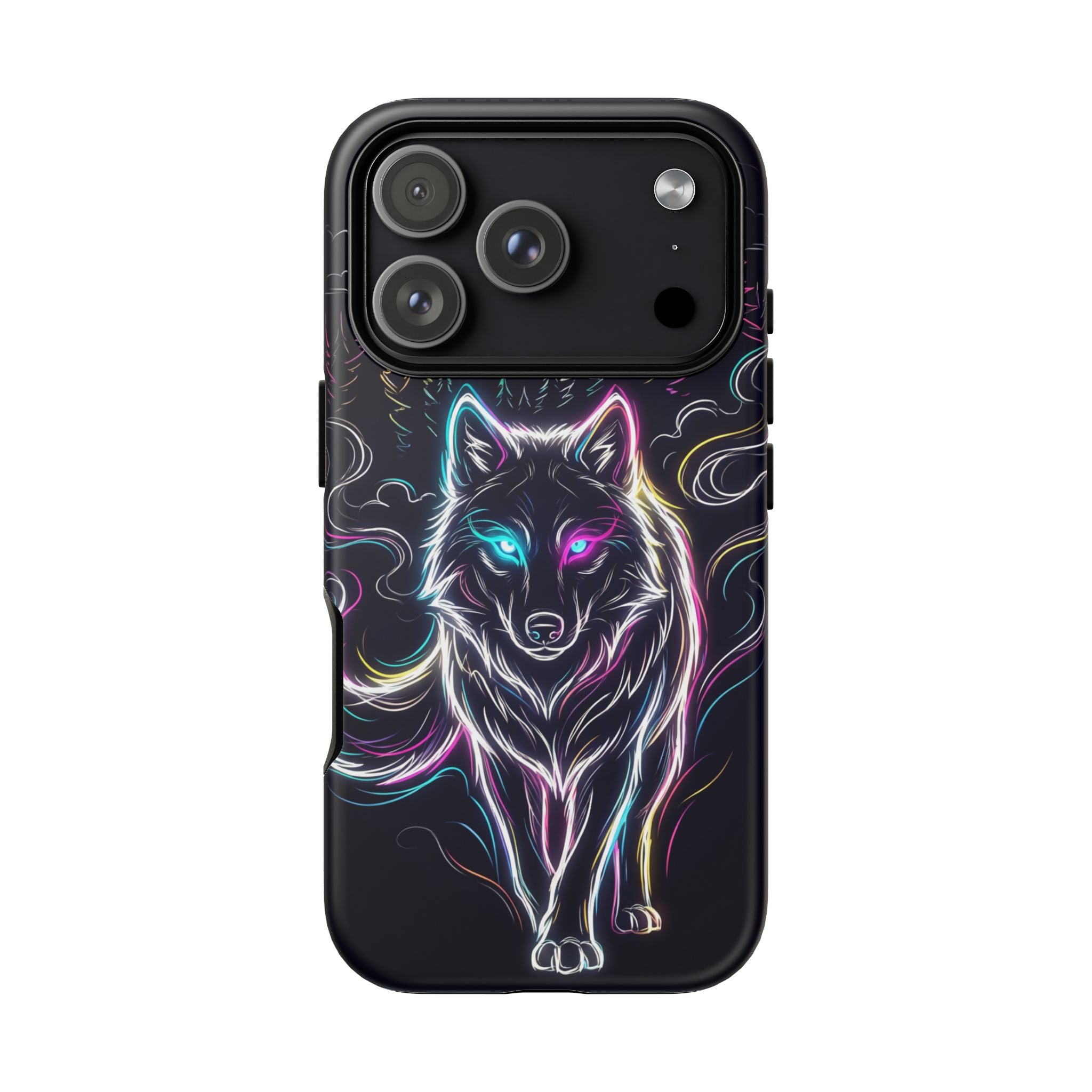 Neon Wolf iPhone Case | Mystic Glow Protective Tough Case