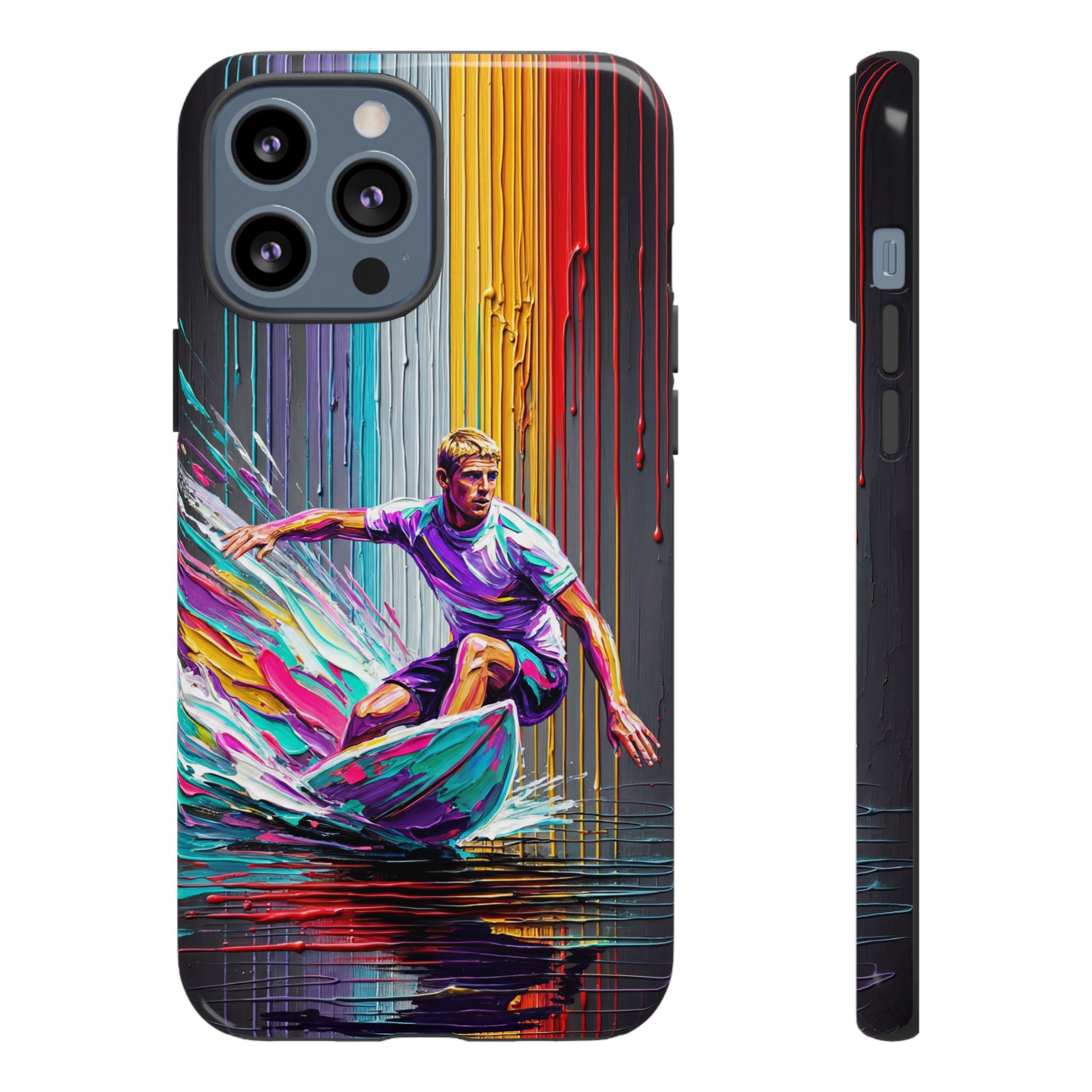 Surfing Art iPhone Case | Colourful Wave Surfer Protective Cover