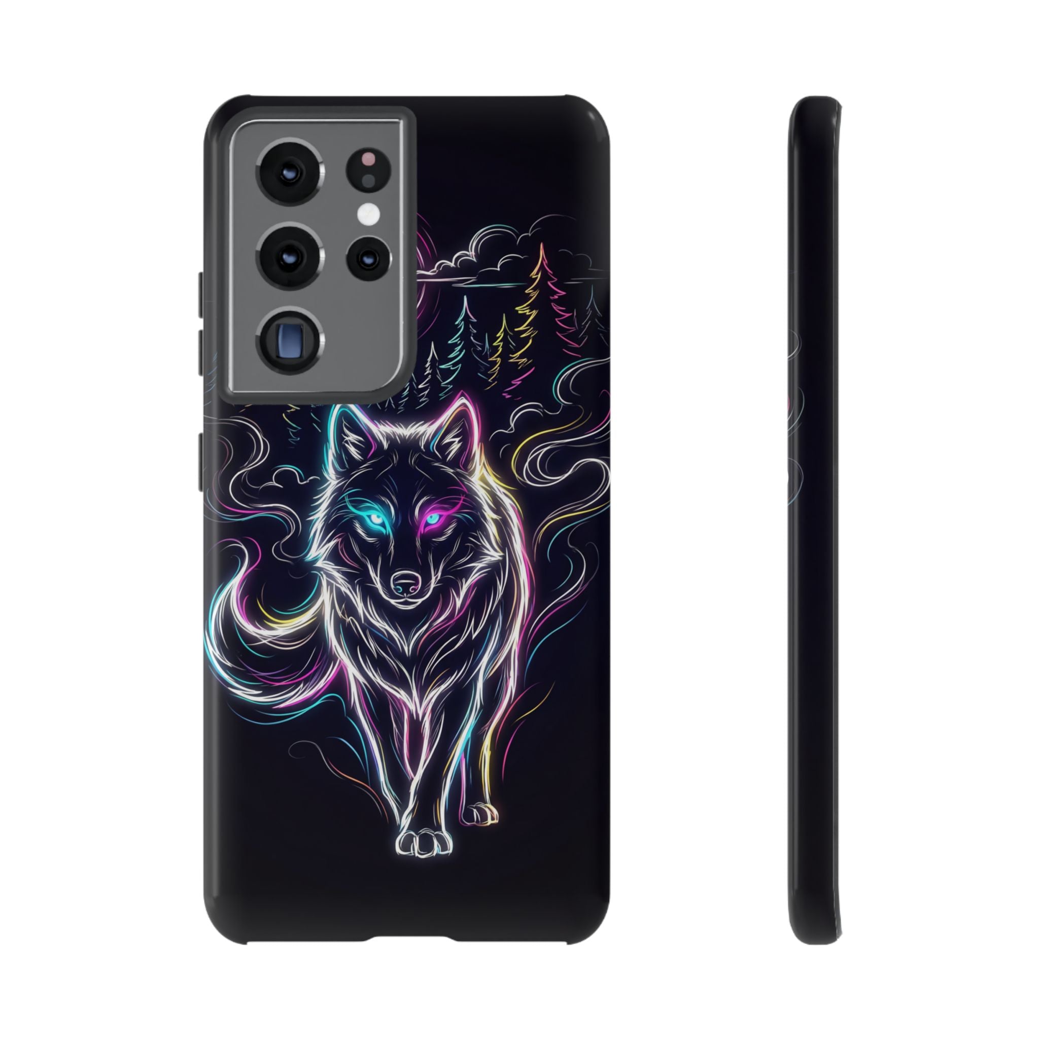 Neon Wolf Samsung Galaxy Phone Case | Mystic Glow Protective Tough Case