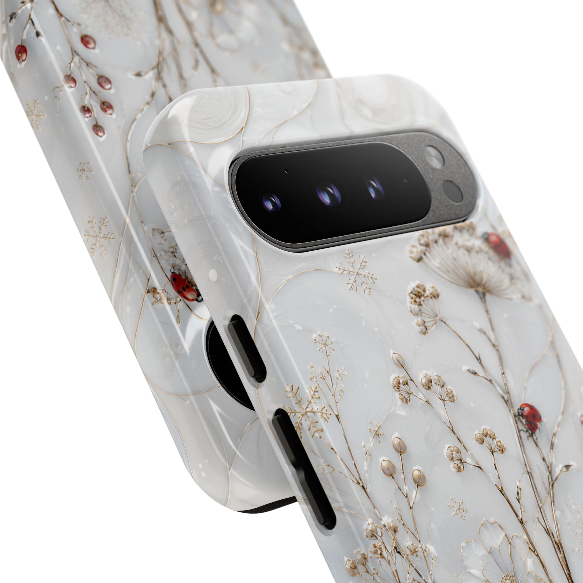 Ladybug Floral Google Pixel Phone Case | White Flower iPhone Case