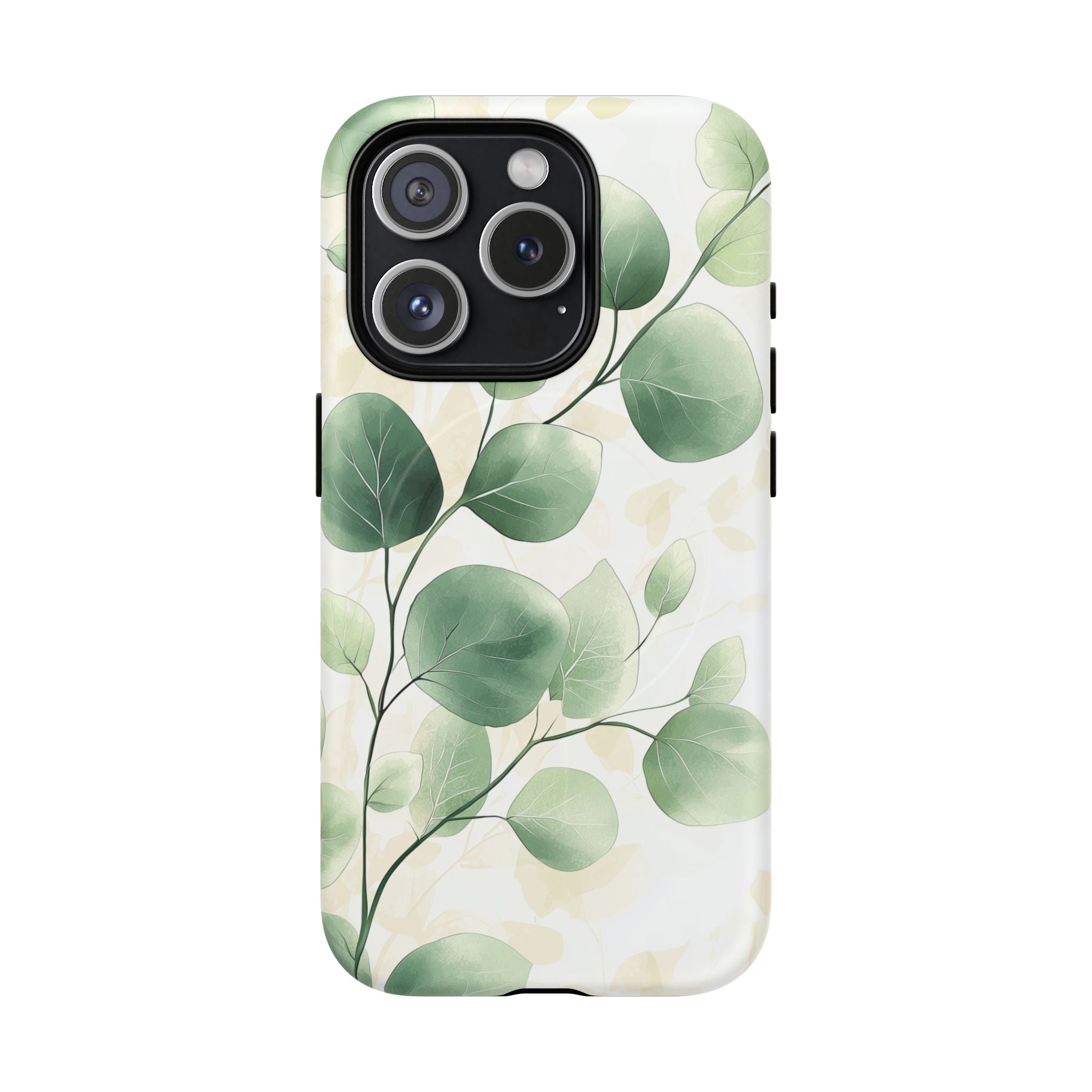 Botanical Eucalyptus Tough MagSafe iPhone Case | Green Watercolour Leaf