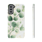 Botanical Eucalyptus Tough Samsung Galaxy Phone Case | Green Watercolour Leaf