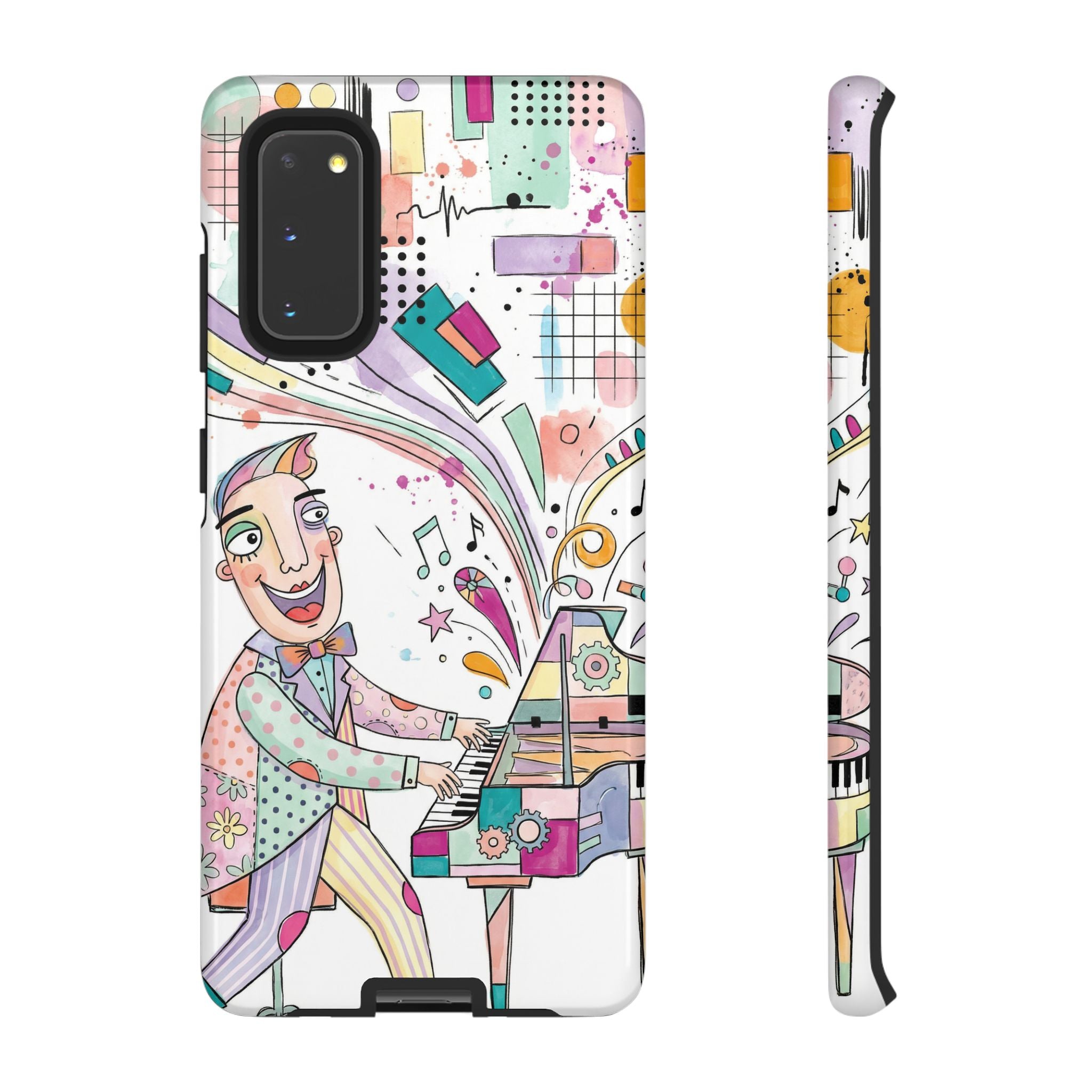 Musical Pianist Samsung Galaxy Phone Case | Colorful Whimsical Piano Art