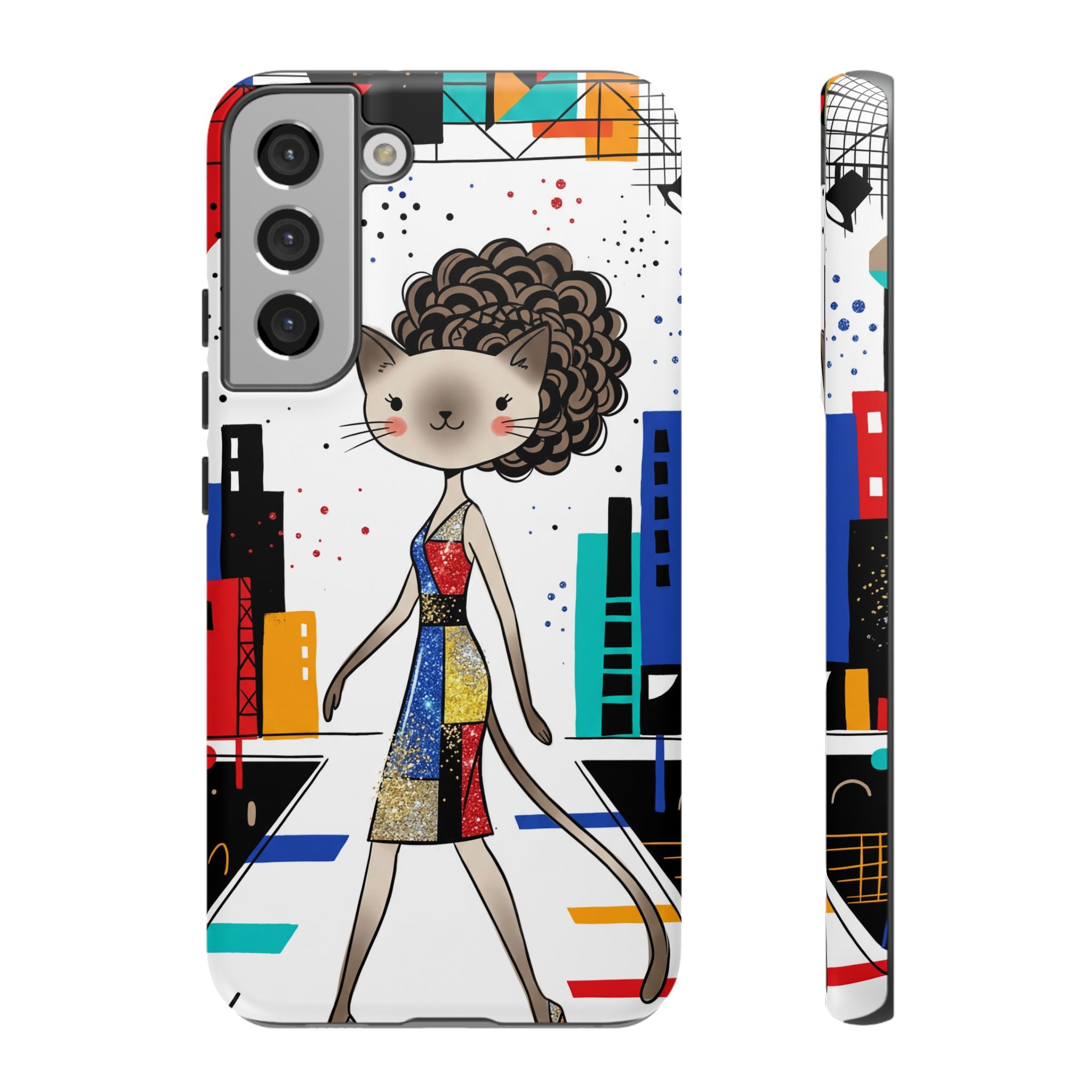 Catwalk City Samsung Galaxy Phone Case | Cute Fashion Cat