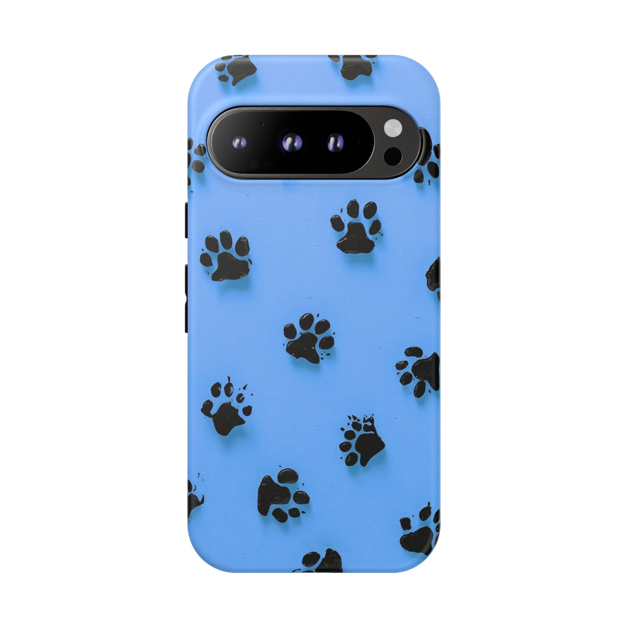 Blue Paw Print Tough Google Pixel Case — Protective Dog & Cat Lover Cover