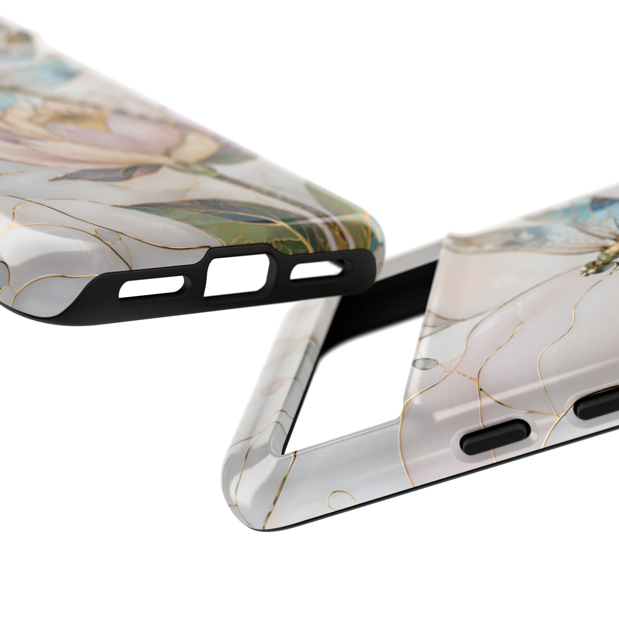 Dragonfly Lotus Google Pixel Phone Case | Stained Glass Floral iPhone Case