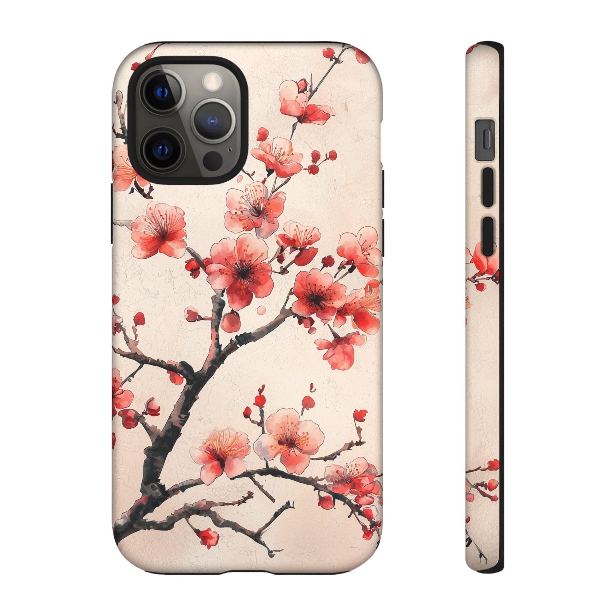 Cherry Blossom iPhone Case | Floral Tough Case with Pink Blossom Branch Design