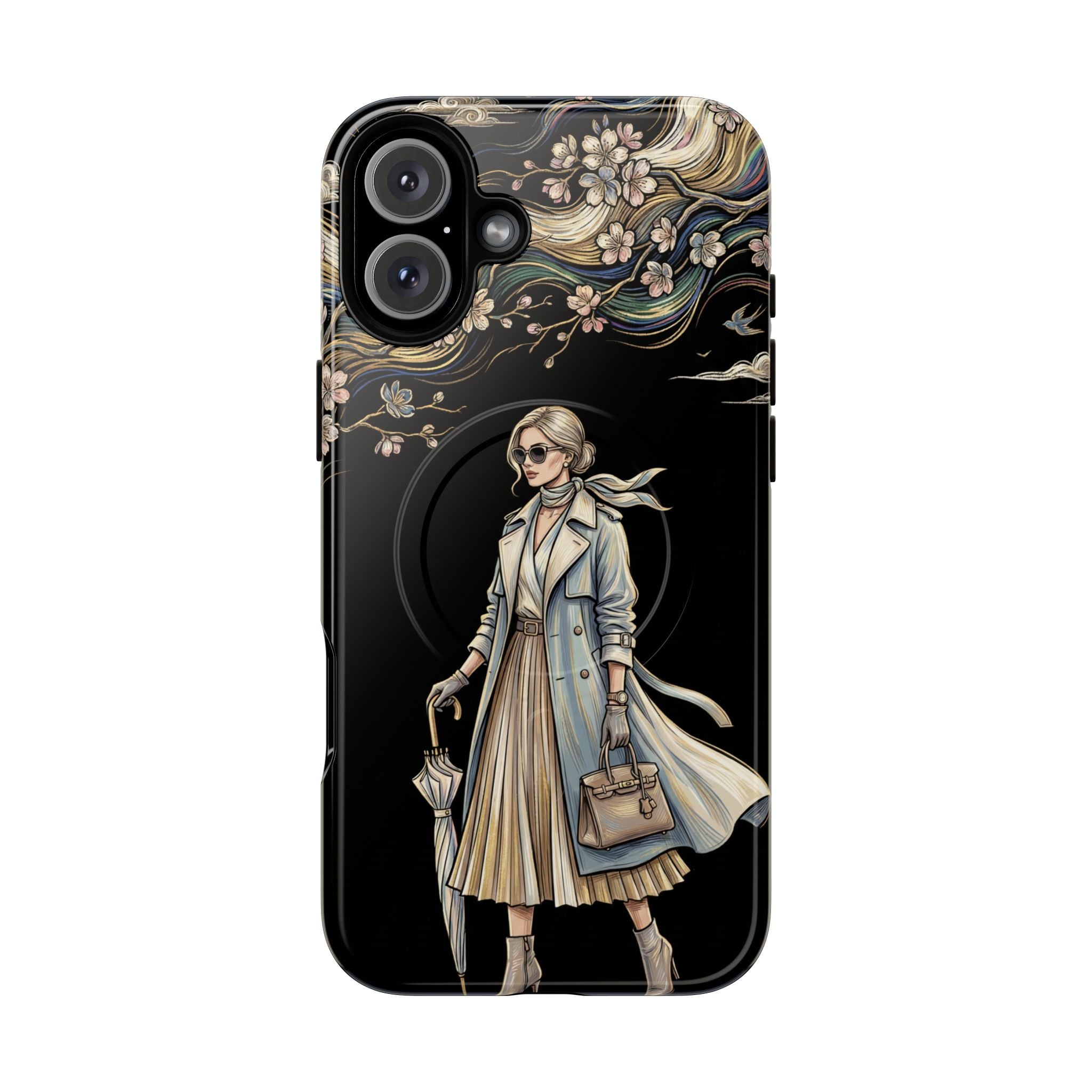 Vintage Chic MagSafe iPhone Case | Stylish Woman Illustration