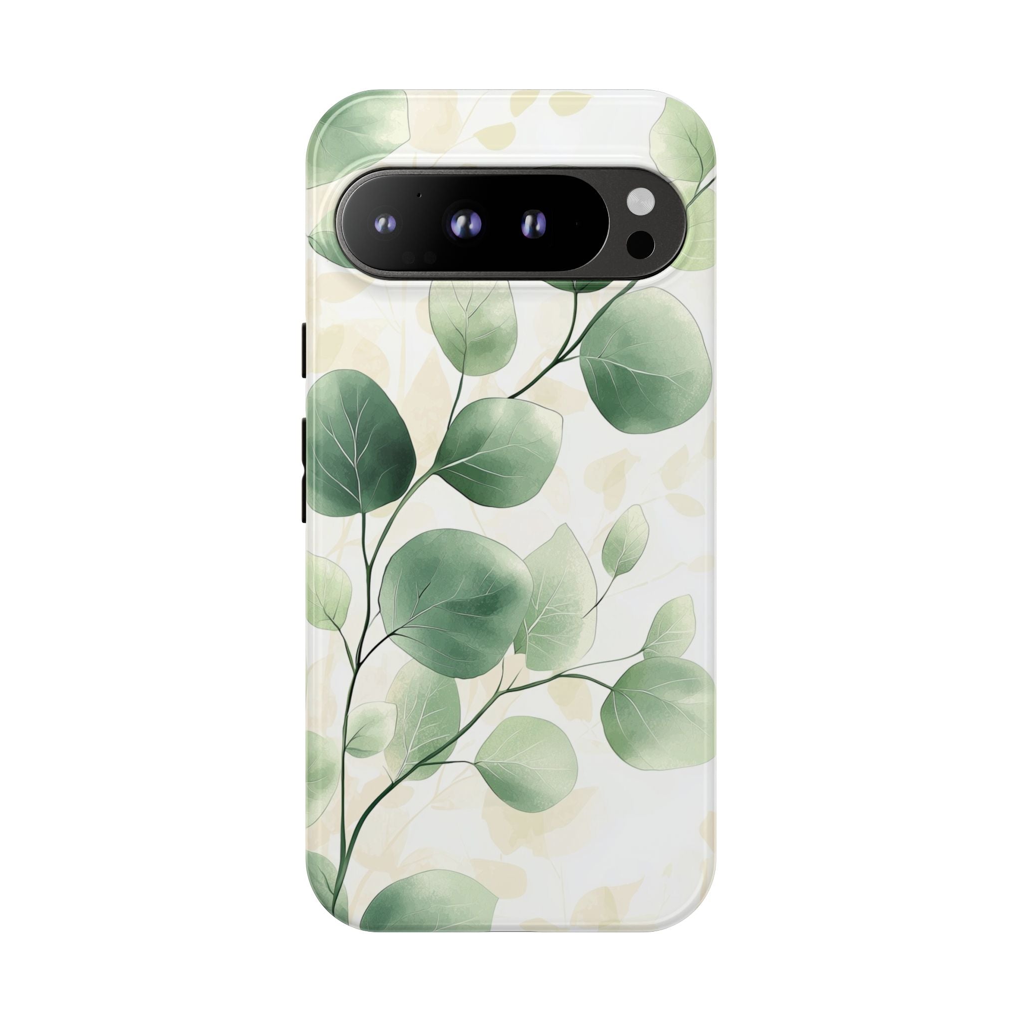 Botanical Eucalyptus Tough Google Pixel Phone Case | Green Watercolour Leaf