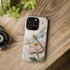 Dragonfly Lotus iPhone Case | Stained Glass Floral Phone Case